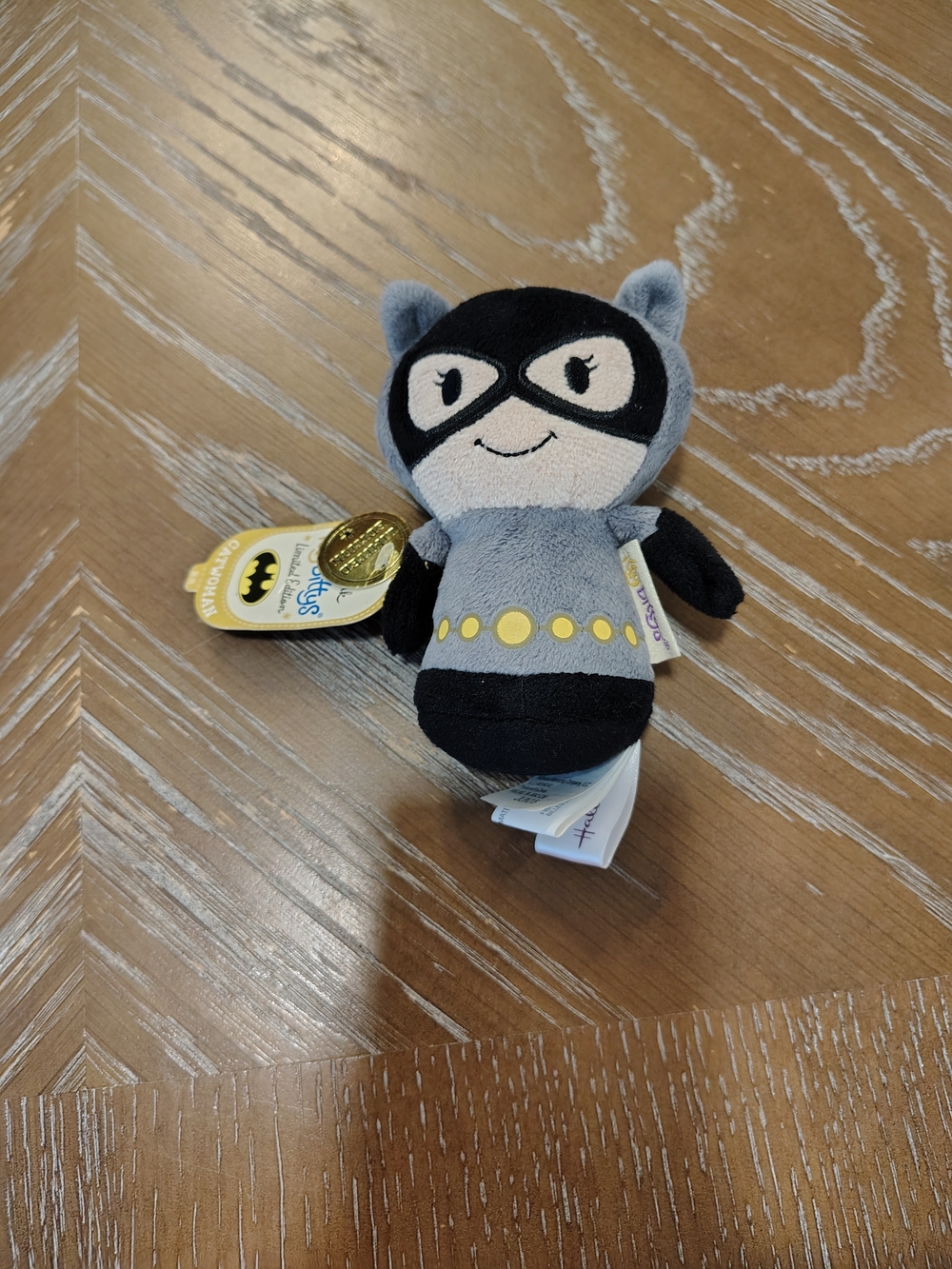 Hallmark Gray Black and Yellow Batman Plush Keychain
